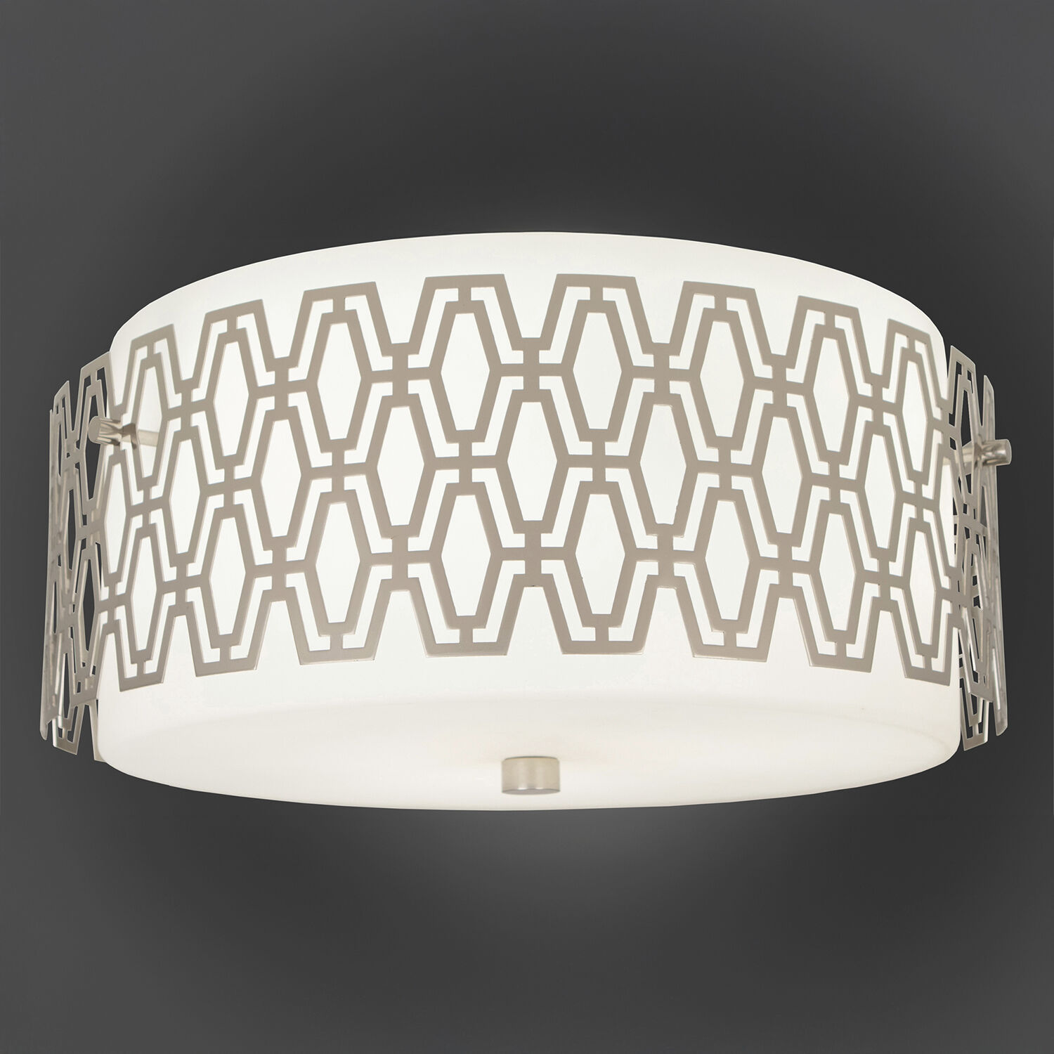 Marcel LED 16 inch Polished Nickel Flush Mount Ceiling Light, Geometric Framing