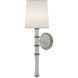 Kane Armed Wall Sconce Wall Light in Polished Nickel, Celadon, Ascot White