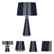 Pearl 29.38 inch 150 watt Midnight Blue Table Lamp Portable Light in Polished Nickel, Midnight Blue With Silver