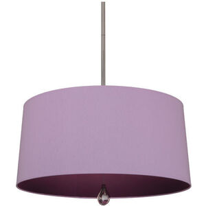 Williamsburg Custis 3 Light 15 inch Polished Nickel Pendant Ceiling Light in Ludwell Lilac With Greenhow Grape