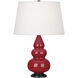 Small Triple Gourd 24.38 inch 150.00 watt Ruby Red Accent Lamp Portable Light in Deep Patina Bronze