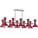 Clare 10 Light 45.75 inch Polished Nickel Chandelier Ceiling Light in Oxblood