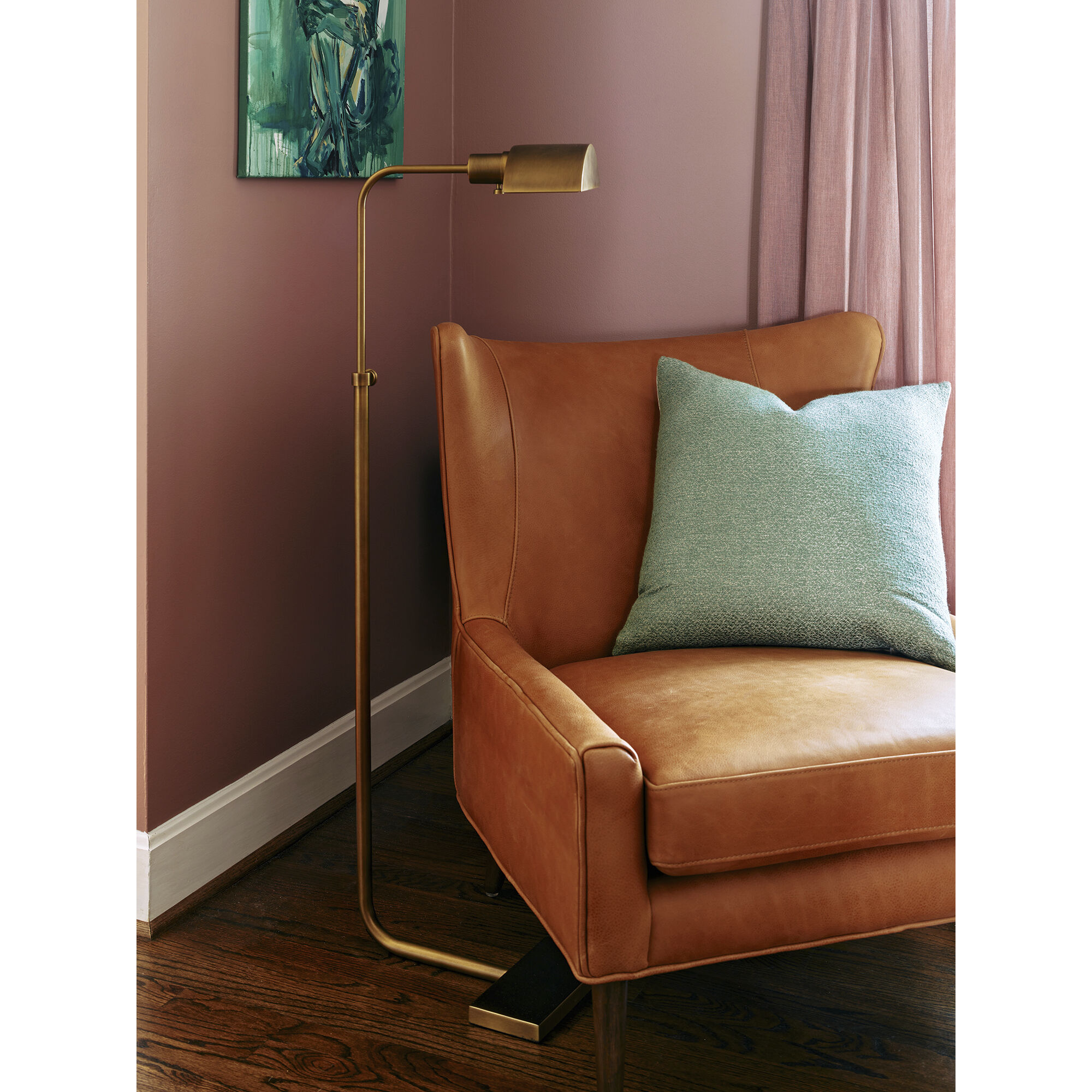 Koleman 35.63 inch 60 watt Aged Brass Floor Lamp Portable Light