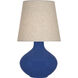 June 30.75 inch 150.00 watt Cobalt Glaze Table Lamp Portable Light in Buff Linen