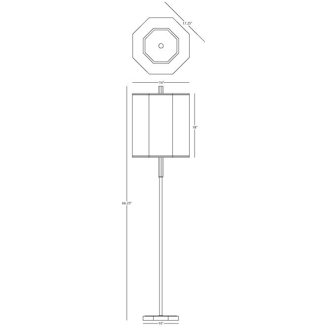 Kate 66.25 inch 150 watt Polished Nickel Floor Lamp Portable Light in Raven Black