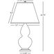 Small Double Gourd 22.75 inch 150 watt Matte Ash Glazed Ceramic with Antique Silver Accent Lamp Portable Light in Pearl Dupioni