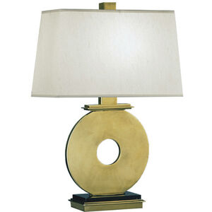 Tic-Tac-Toe 23 inch 150 watt Natural Brass Table Lamp Portable Light in Pale Shell Dupioni