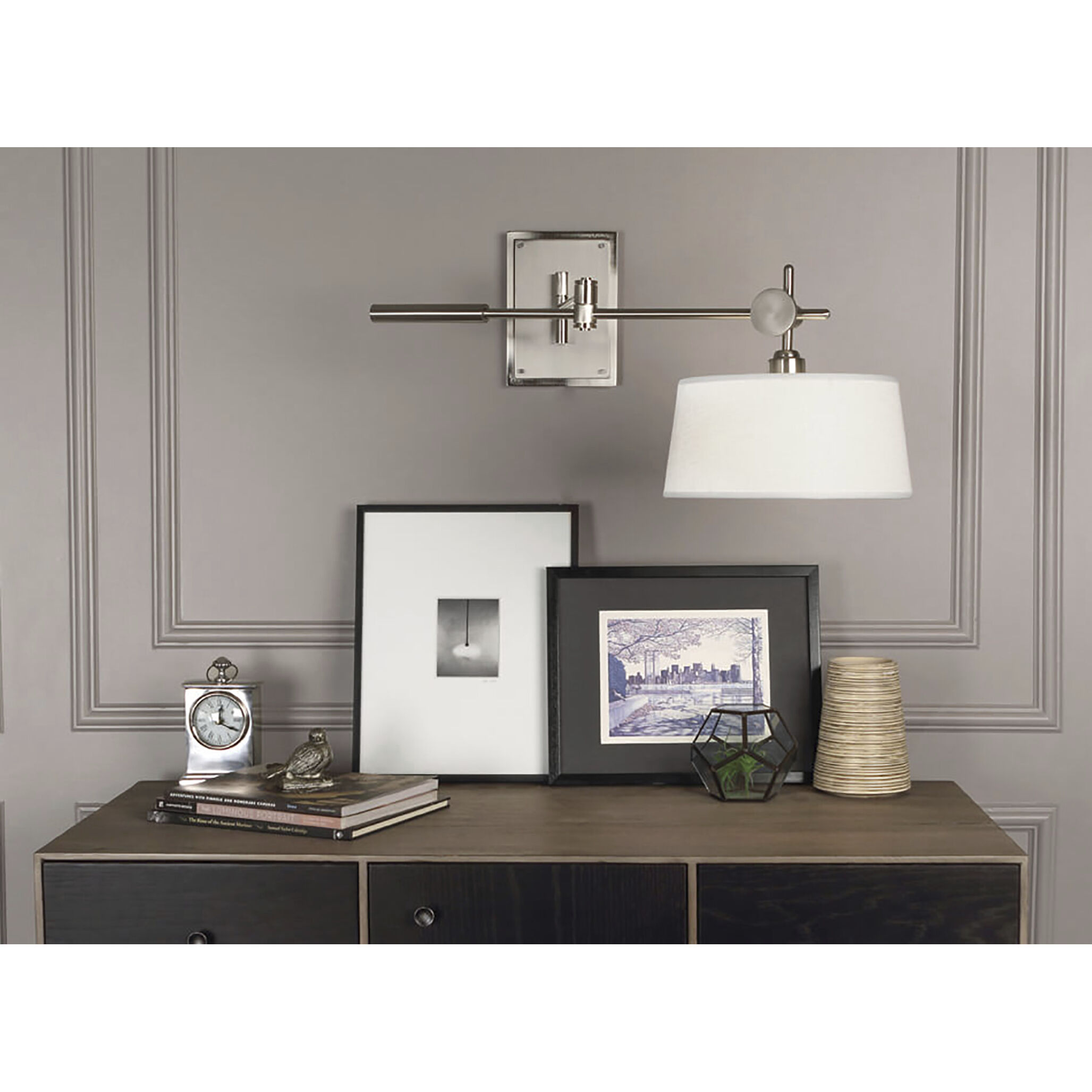 Rico Espinet Miles 12 inch 100 watt Brushed Nickel Wall Swinger Wall Light