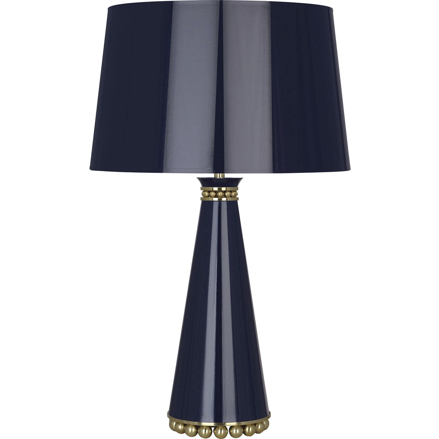 Pearl 29.38 inch 150 watt Midnight Blue Table Lamp Portable Light in Modern Brass, Midnight Blue With Gold
