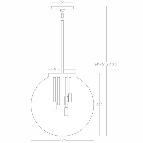 Zoltar 6 Light 15 inch Antique Brass Pendant Ceiling Light