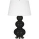 Triple Gourd 32.75 inch 150.00 watt Obsidian Glaze with Antique Silver Table Lamp Portable Light