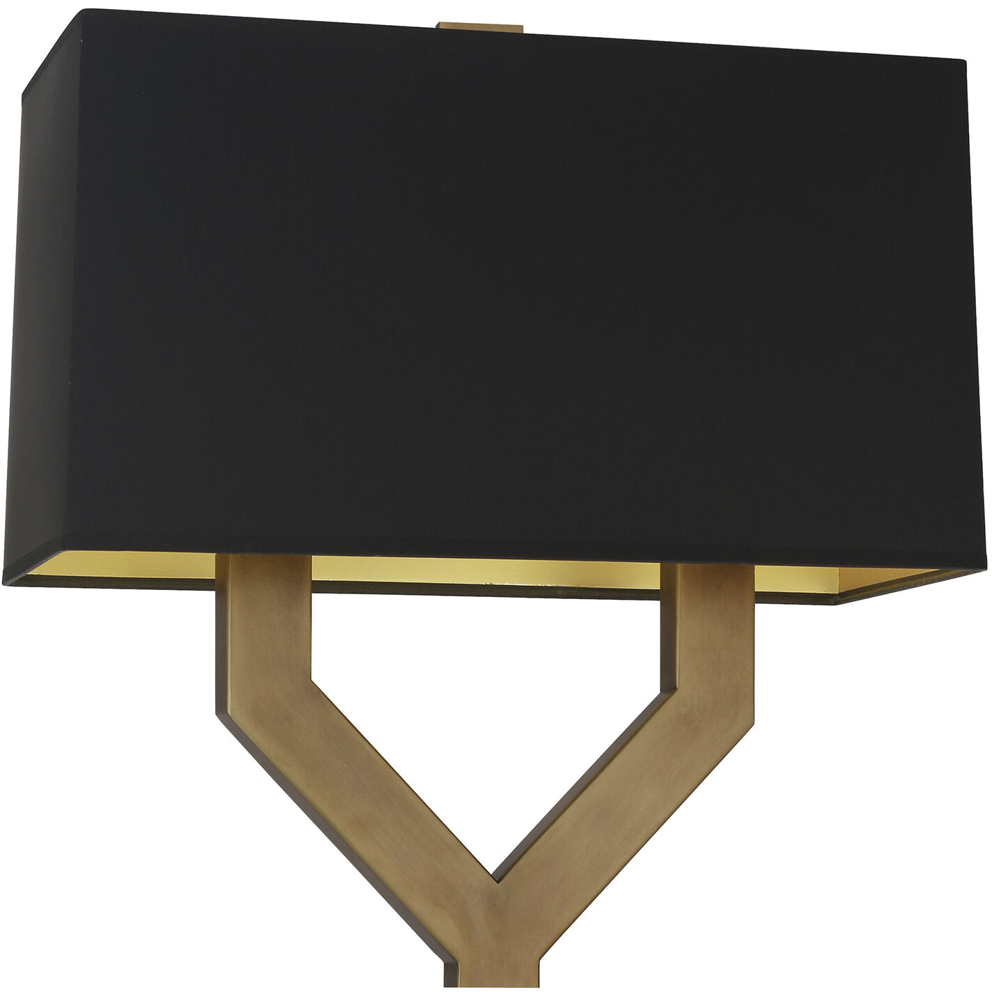 Valerie 63 inch 100.00 watt Vintage Brass Floor Lamp Portable Light in Black With Matte Gold