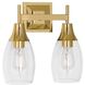 Grace 2 Light 13.13 inch Modern Brass Wall Sconce Wall Light