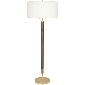 Dexter 60 inch 100 watt Modern Brass with Walnut Wood Floor Lamp Portable Light