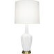 Emma 34.25 inch 150.00 watt Matte Lily Glazed Ceramic with Warm Brass Table Lamp Portable Light