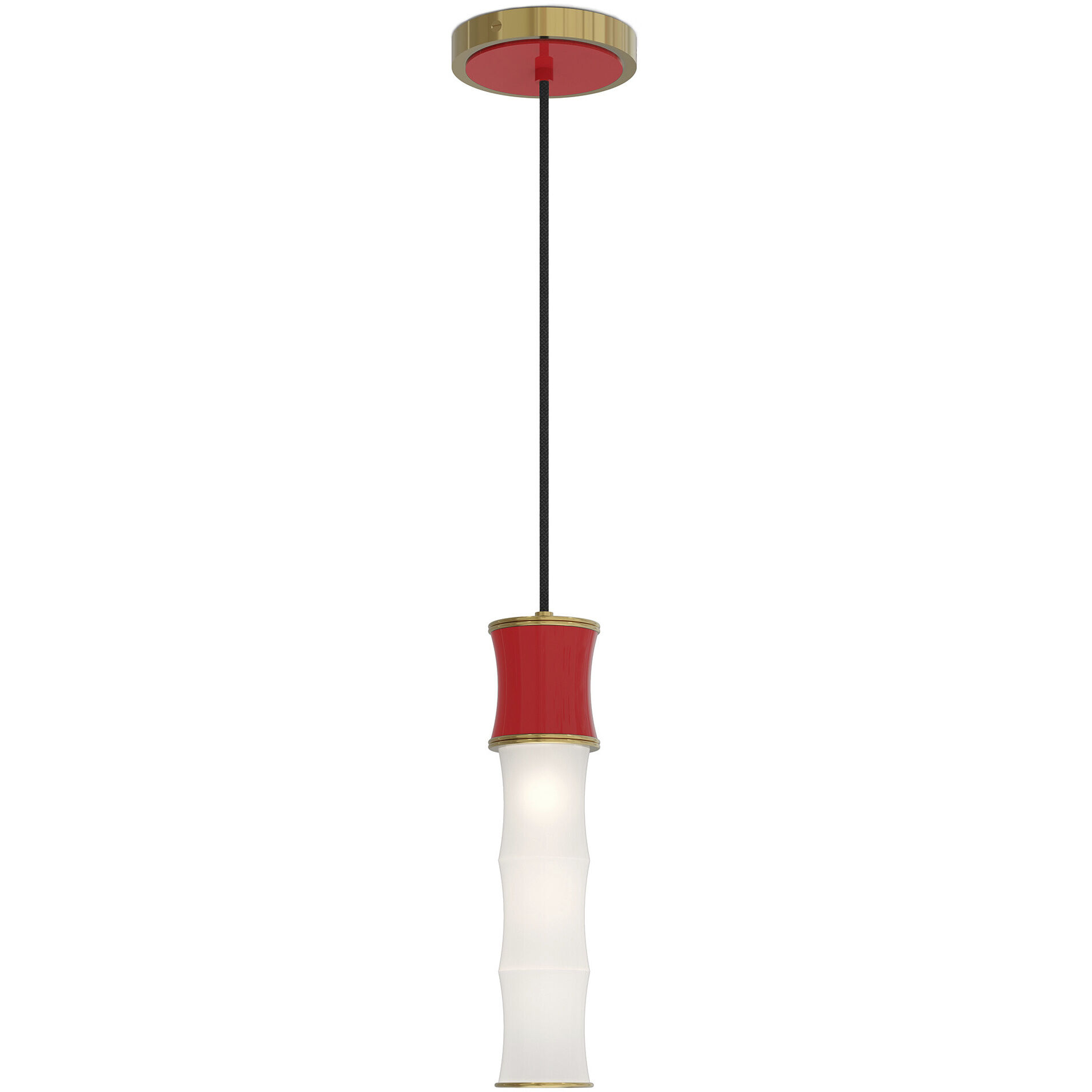 Kane 1 Light 5 inch Ruby Red with Modern Brass Pendant Ceiling Light