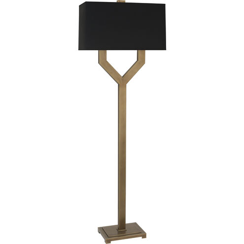 Valerie 63 inch 100.00 watt Vintage Brass Floor Lamp Portable Light in Black With Matte Gold