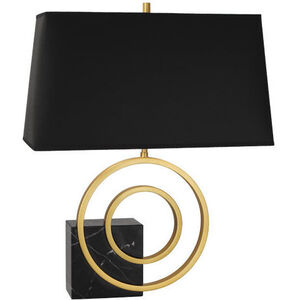 Jonathan Adler Saturn 24.38 inch 100.00 watt Antique Brass Table Lamp Portable Light in Black Marble, Black With White