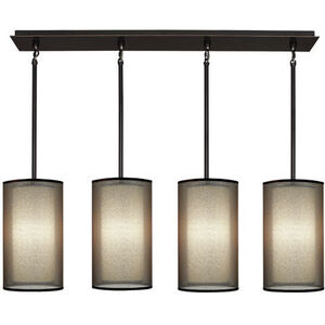 Saturnia 4 Light 8 inch Deep Patina Bronze Chandelier Ceiling Light in Bronze Transparent With Ascot White
