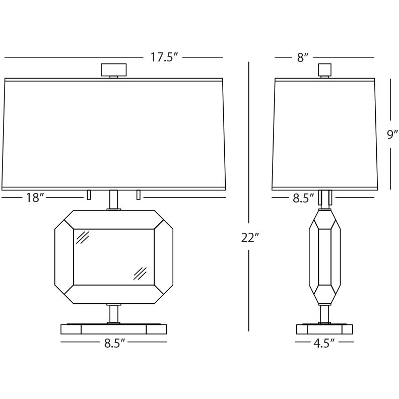 Jacqueline 22 inch 100.00 watt Modern Brass Finish with Clear Crystal Accents Accent Lamp Portable Light in Black With Matte Gold