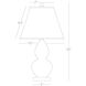 Small Double Gourd 22 inch 150 watt Baby Blue Glazed Ceramic with Lucite Base Accent Lamp Portable Light in Pearl Dupioni