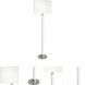 Fineas 65.38 inch 150 watt Clear Glass with Polished Nickel Floor Lamp Portable Light in Ascot White