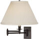Kinetic 14 inch 150.00 watt Deep Patina Bronze Wall Swinger Wall Light in Natural Side Pleat