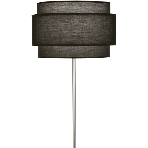 Decker 62.63 inch 150.00 watt Polished Nickel Floor Lamp Portable Light in Raven Black