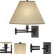 Kinetic 14 inch 150 watt Deep Patina Bronze Wall Swinger Wall Light in Translucent Flax