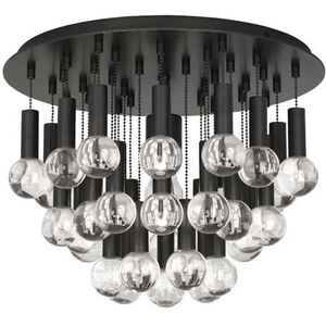 Jonathan Adler Milano Flushmount Ceiling Light in Deep Patina Bronze, Lucite Accents