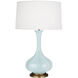 Pike 31.88 inch 150.00 watt Baby Blue Table Lamp Portable Light in Aged Brass