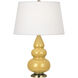 Small Triple Gourd 24.38 inch 150.00 watt Sunset Yellow Accent Lamp Portable Light in Antique Brass