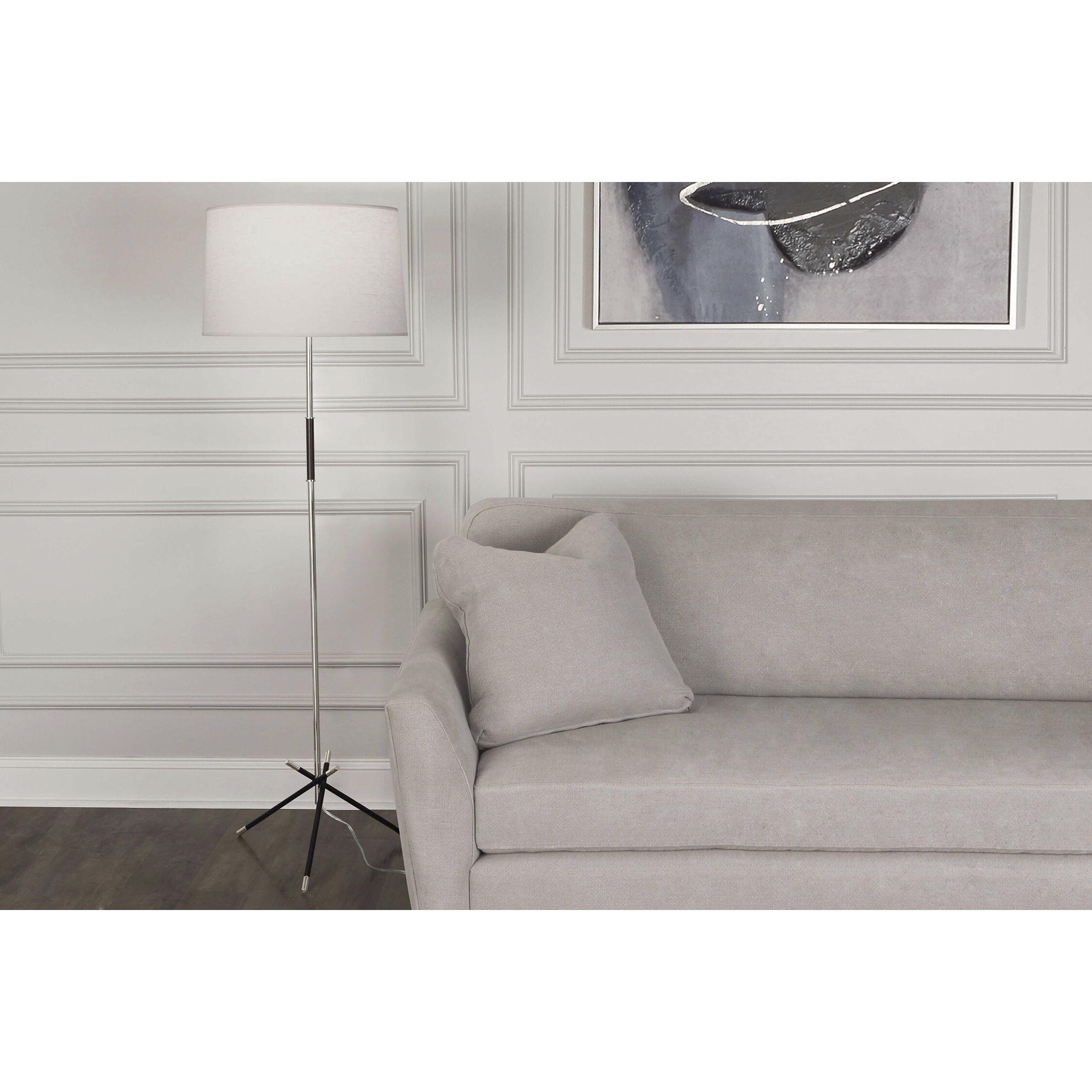 Thatcher 62.5 inch 150 watt Polished Nickel Floor Lamp Portable Light