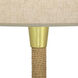 Hatteras 30 inch 150 watt Natural Rope with Modern Brass Table Lamp Portable Light in Heather Linen