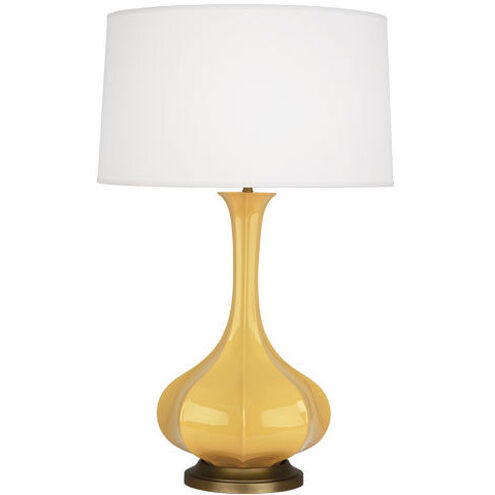 Pike 31.88 inch 150.00 watt Sunset Yellow Table Lamp Portable Light in Aged Brass