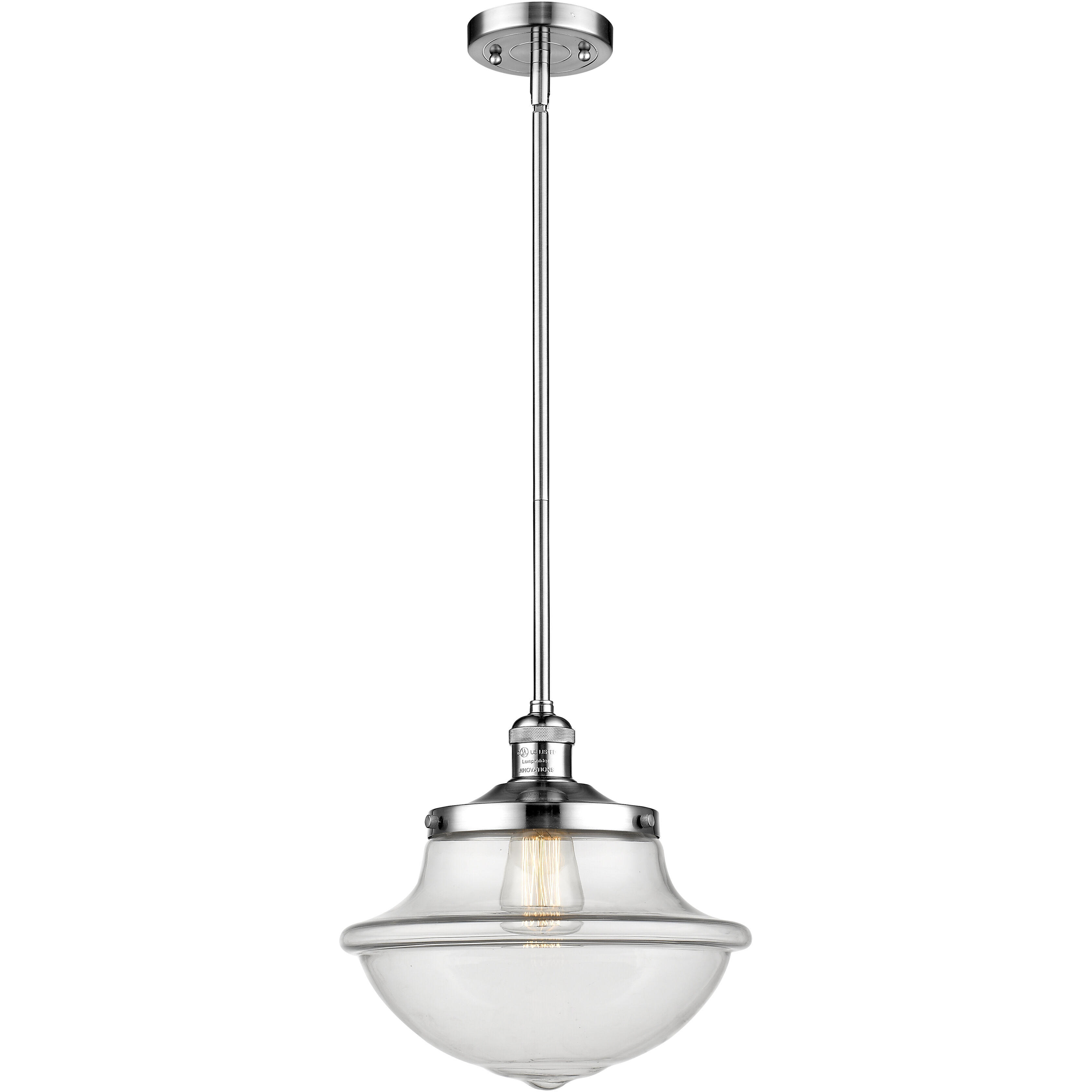 Franklin Restoration Oxford LED 12 inch Polished Chrome Mini Pendant Ceiling Light in Clear, Franklin Restoration