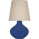 June 30.75 inch 150.00 watt Cobalt Glaze Table Lamp Portable Light in Buff Linen