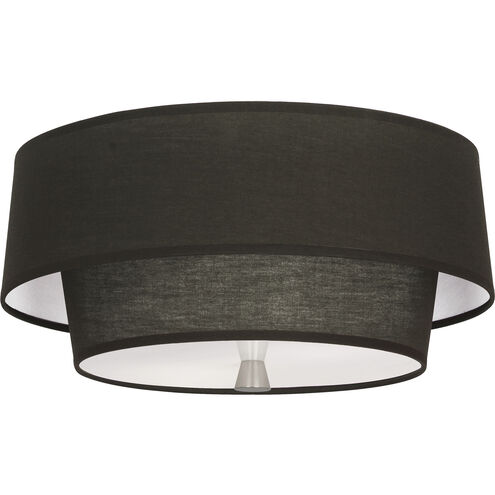 Decker 2 Light 17 inch Polished Nickel Flushmount Ceiling Light in Raven Black