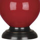Small Double Gourd 22.75 inch 150 watt Ruby Red Glazed Ceramic with Deep Patina Bronze Accent Lamp Portable Light in Pearl Dupioni