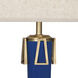 Athena 31.63 inch 150 watt Cobalt Glaze with Aged Brass Table Lamp Portable Light