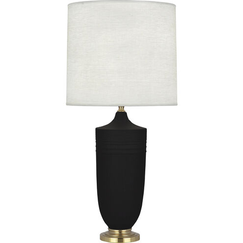 Michael Berman Hadrian 28.75 inch 150.00 watt Matte Dark Coal Table Lamp Portable Light in Modern Brass