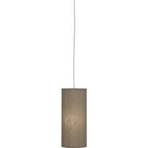 Elena 1 Light 15 inch Painted White Pendant Ceiling Light in Mushroom Dupioni
