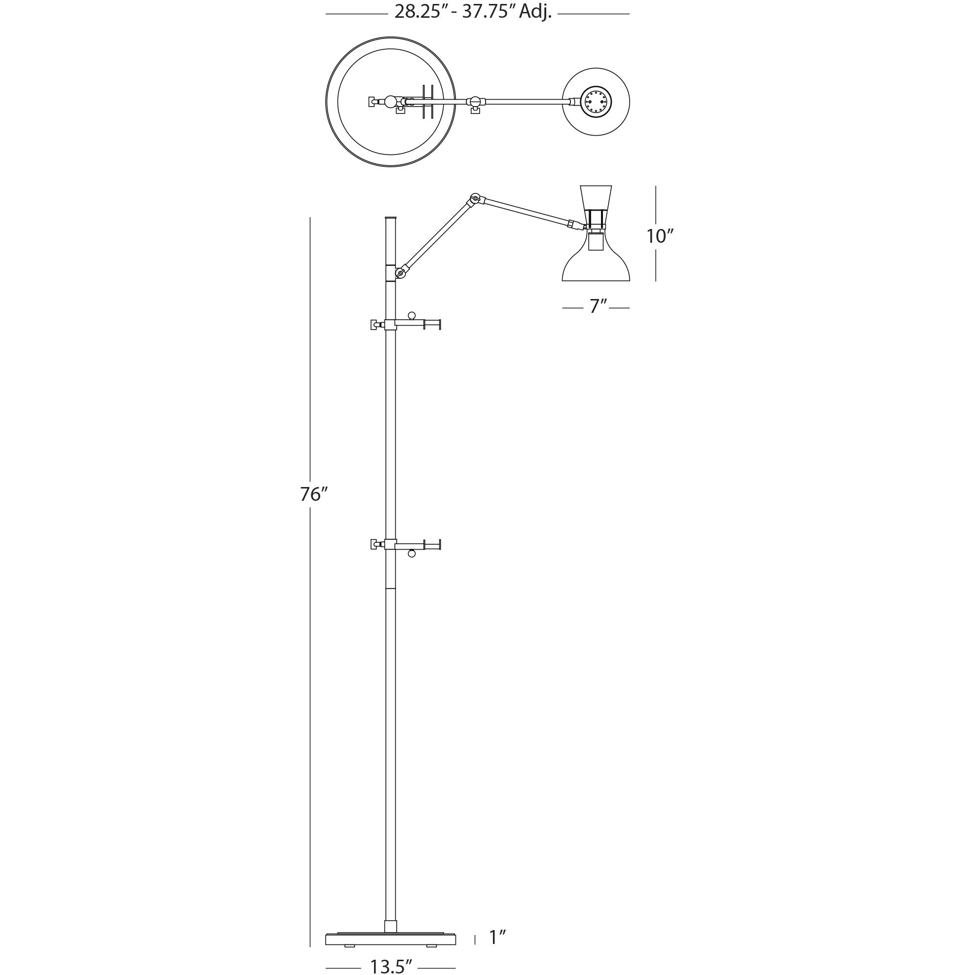 Clare 76 inch 60 watt Midnight Blue with Modern Brass Floor Easel Portable Light
