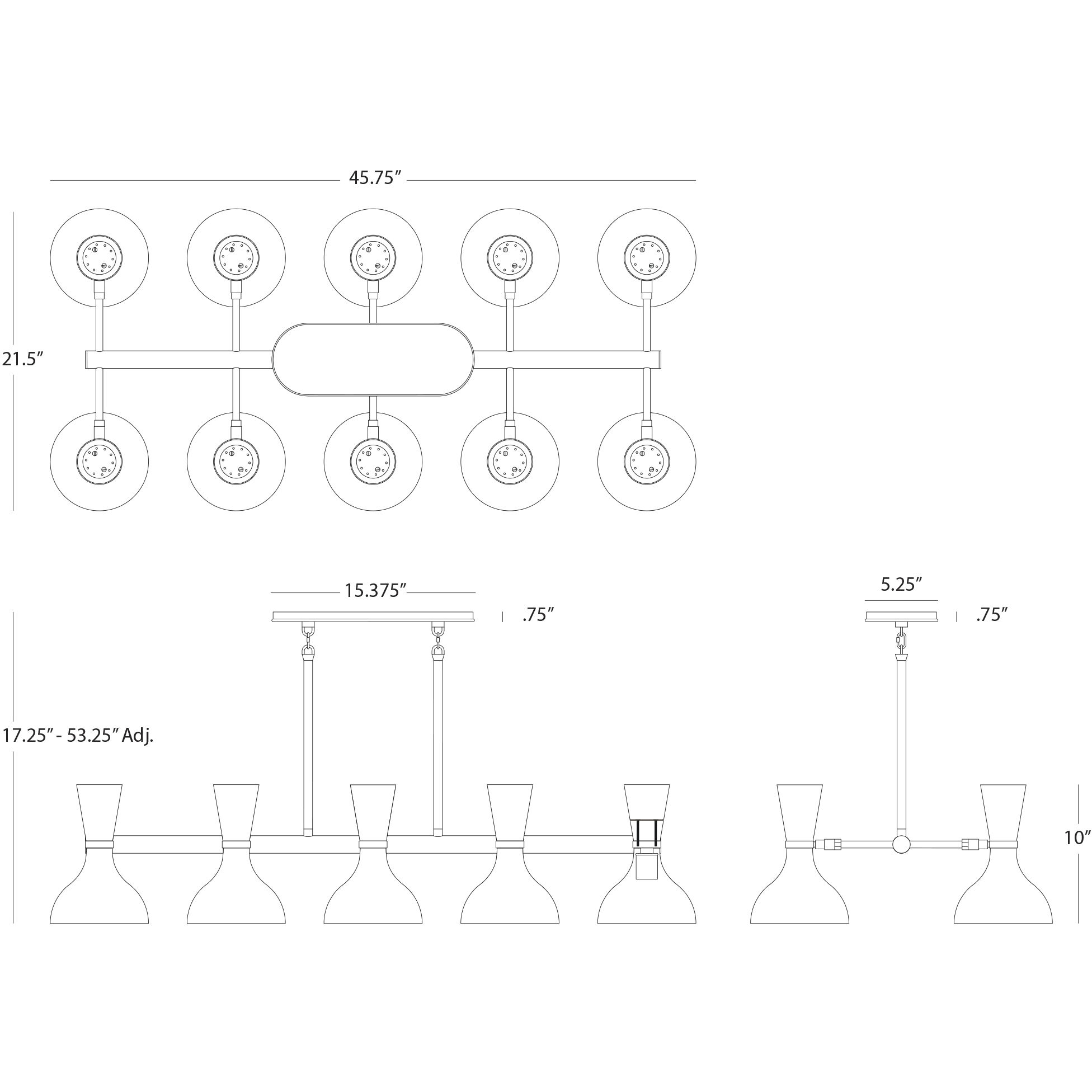 Clare 10 Light 45.75 inch Polished Nickel Chandelier Ceiling Light in Sunset Yellow