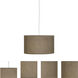 Elena 1 Light 18 inch Painted White Pendant Ceiling Light in Mushroom Dupioni