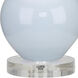 Small Double Gourd 22 inch 150 watt Baby Blue Glazed Ceramic with Lucite Base Accent Lamp Portable Light in Pearl Dupioni