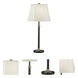 Bruno 26 inch 150 watt Lead Bronze with Ebonized Nickel Table Lamp Portable Light in Ivory Microfiber Empire