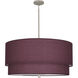 Decker 3 Light 30 inch Polished Nickel Pendant Ceiling Light in Vintage Wine
