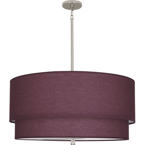 Decker 3 Light 30 inch Polished Nickel Pendant Ceiling Light in Vintage Wine