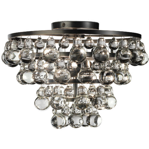 Bling 2 Light 15 inch Deep Patina Bronze Flushmount Ceiling Light